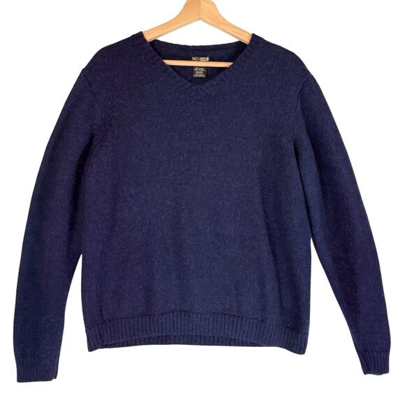 Novica ALPACA Blend Sweater Mens SIZE LARGE Blue Cozy Classic Crewneck Top Peru - Picture 1 of 7